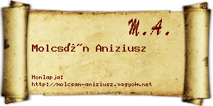 Molcsán Aniziusz névjegykártya
